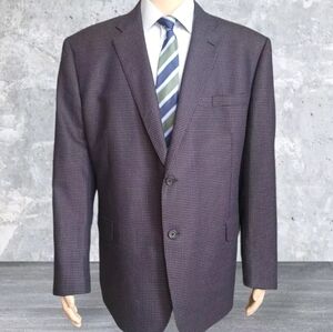 G Manzoni Blazer Mens 50 Blue Wool Silk Italian Sport Coat Lanificio di Pray